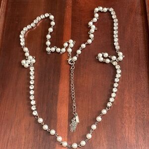 Pearl and rhinestone necklace